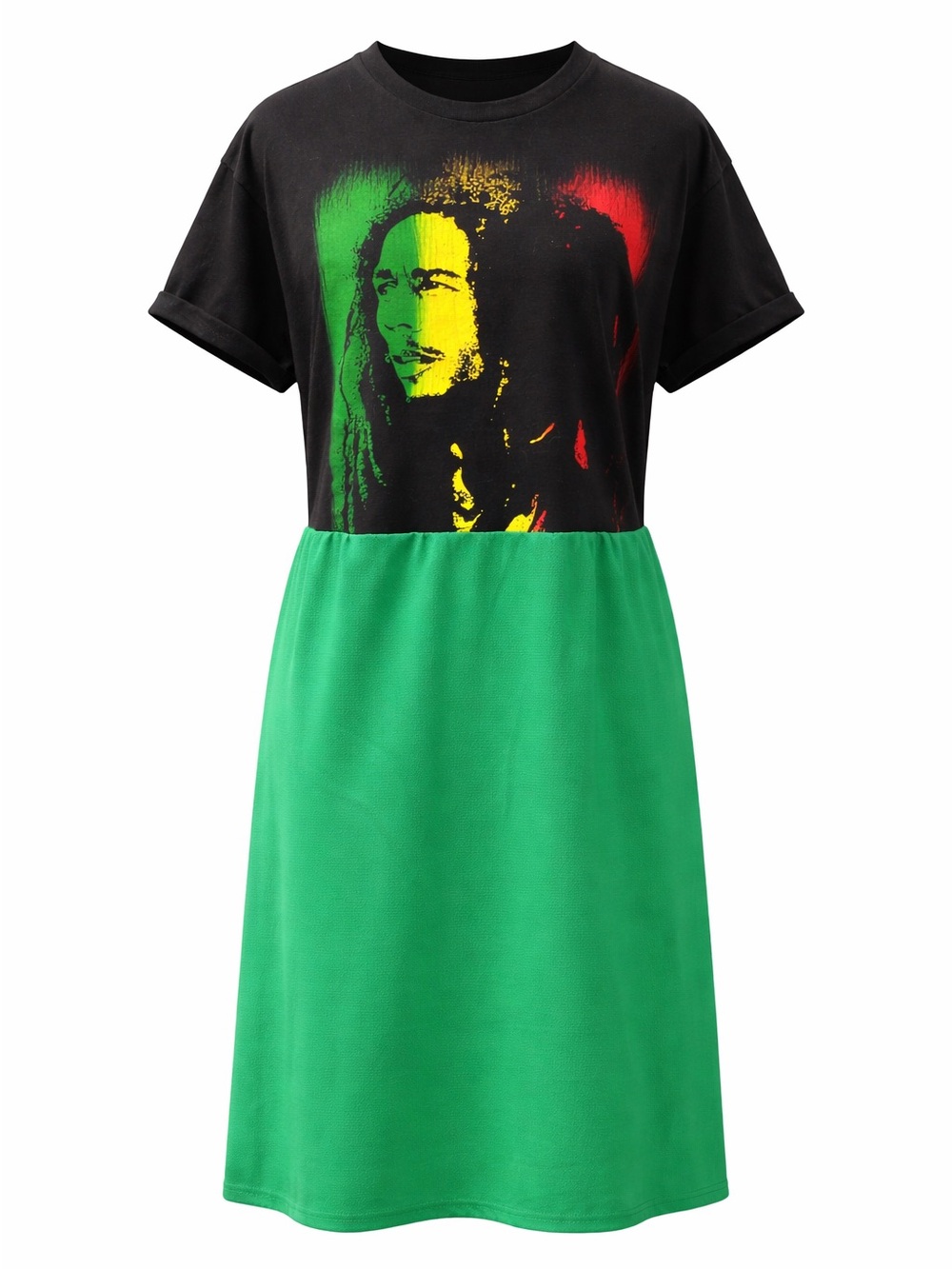 Bob Marley Edition Band tee to midi! Tiered dress.  🎸The Remix Collection 🥁